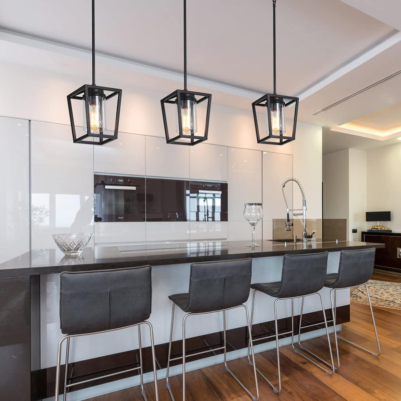 Gracie Oaks Cerinity 1 - Light Matte Black LED Kitchen Island Pendant & Reviews | Wayfair